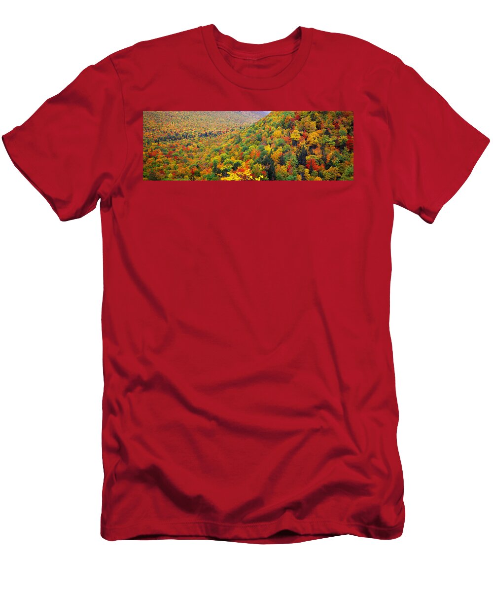 Mountain Forest in Autumn Nova Scotia Panoramic Images T-Shirt