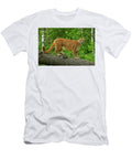 Mountain Lion on Fallen Tree 1 Dean Hueber T-Shirt