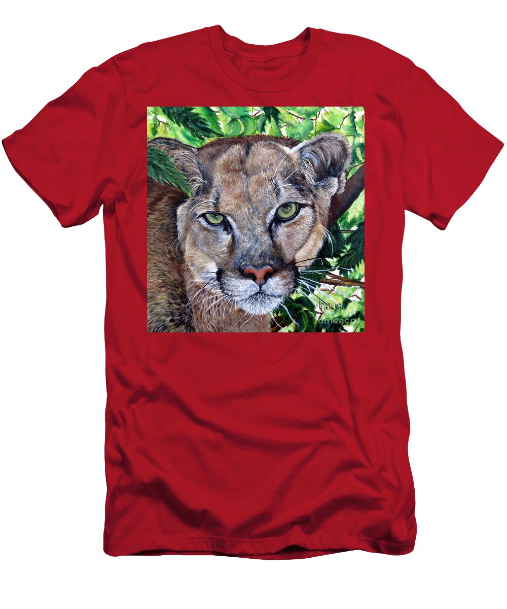 Mountain Lion Portrait Marilyn Mcnish T-Shirt