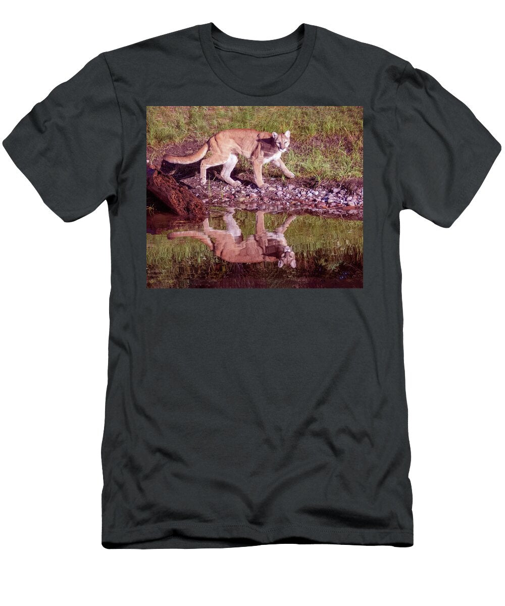 Mountain Lion Reflected Beauty Jan Trabue T-Shirt