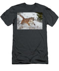 Mountain Lion Running in Snow Jerry Fornarotto T-Shirt