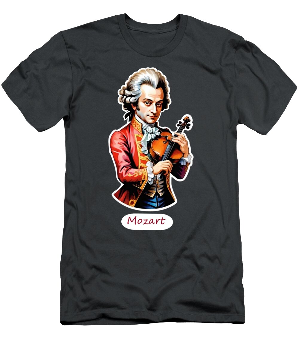 Mozart Playing Violin Svitlana Pogorila T-Shirt