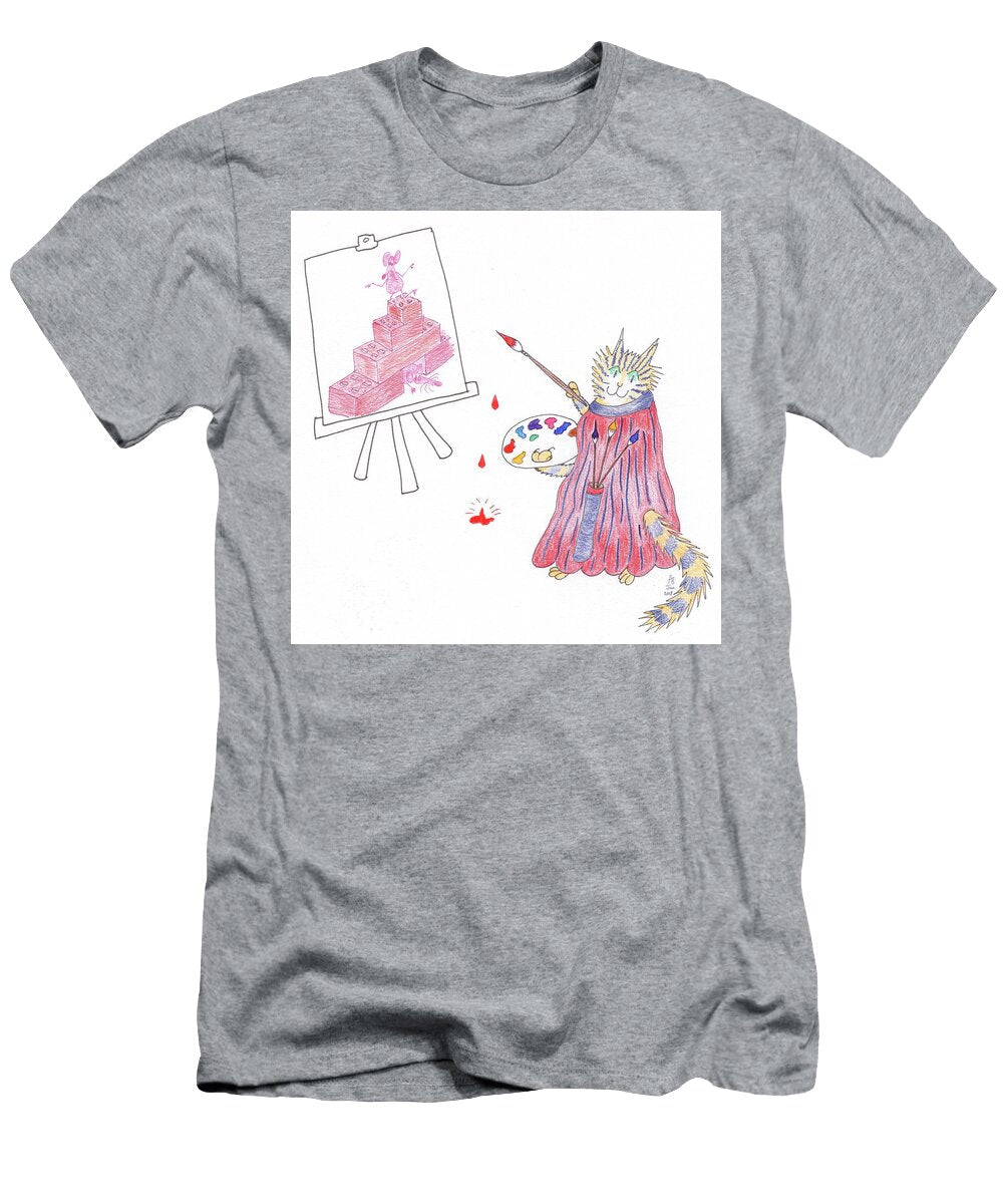 Mungo Cat Artist Red Lego Pink Mice Peter Brighouse T-Shirt