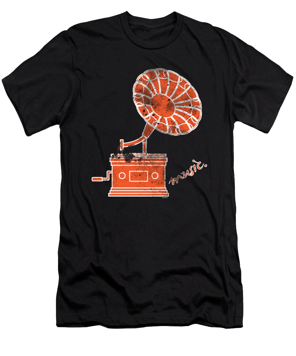 Music Box Classic Vintage Gramophone Music Lovers Gift Thomas Larch T-Shirt