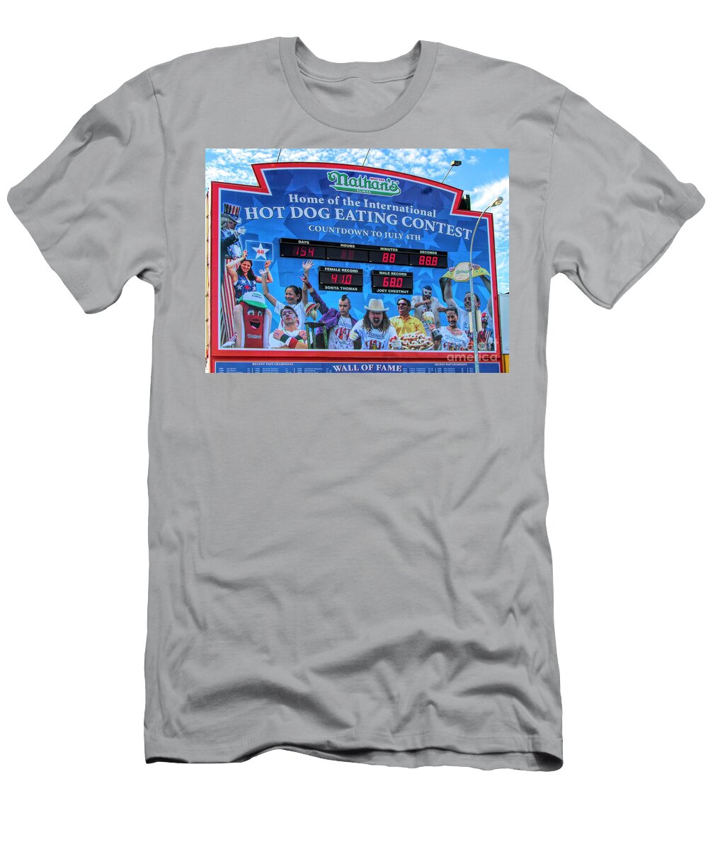 Nathans Hot Dog Eating Contest Coney Island Chuck Kuhn T-Shirt
