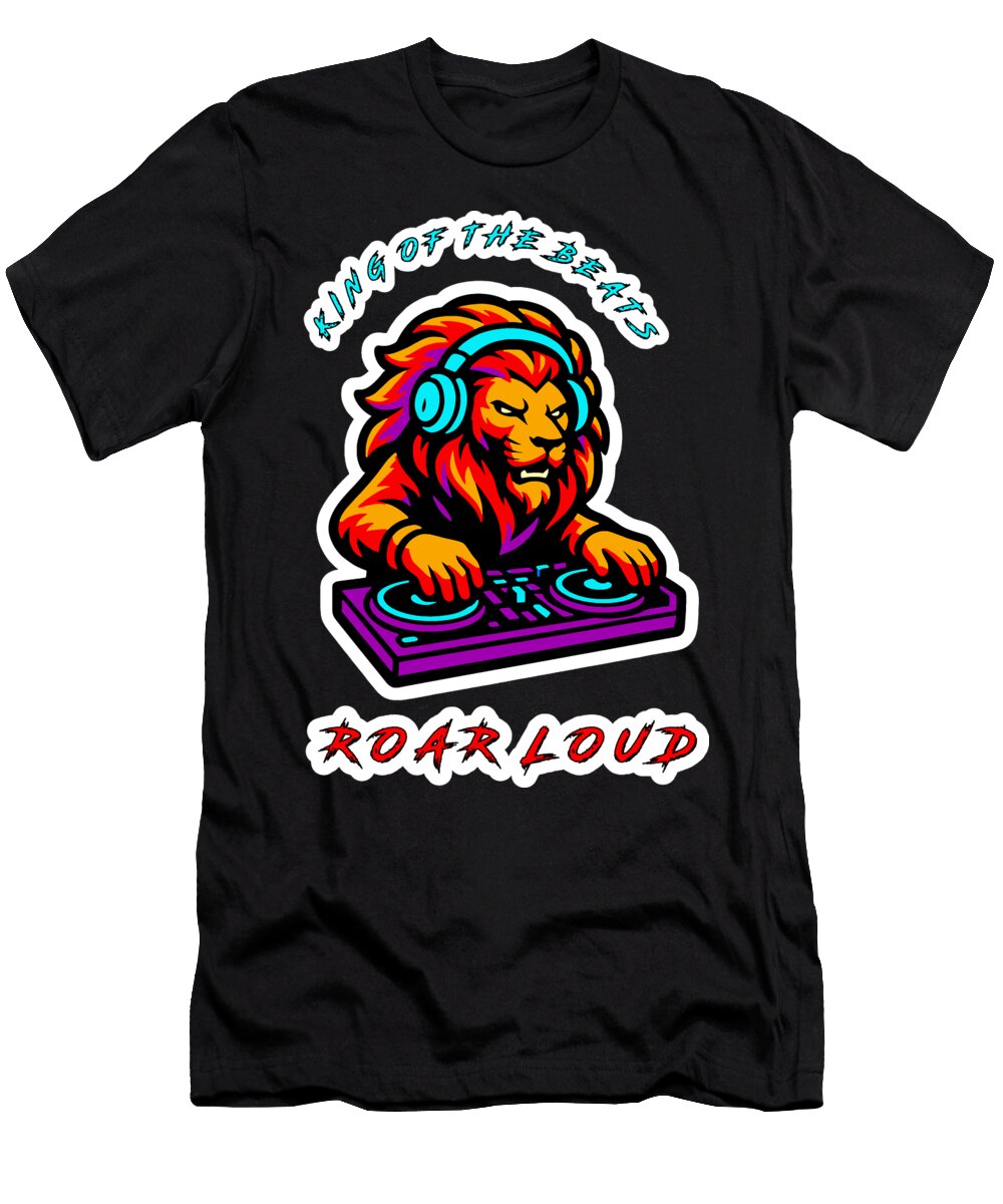 Neon King DJ Lion Roar of the Beats Sayraw T-Shirt