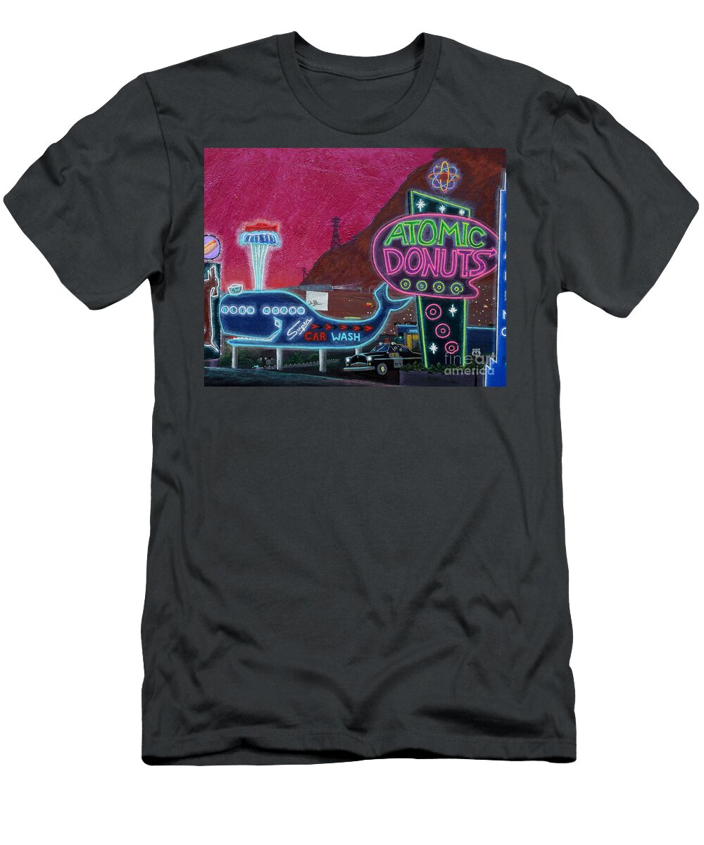 Neon Tonight Blue Whale and Atomic Donuts Timothy Smith T-Shirt