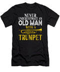 Never Underestimate an Old Man with a Trumpet Gift Graphic Art Grabitees T-Shirt