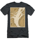 New York Harbor Upper Bay and Narrows Nautical Chart Map 2024 Sepia Carol Japp T-Shirt