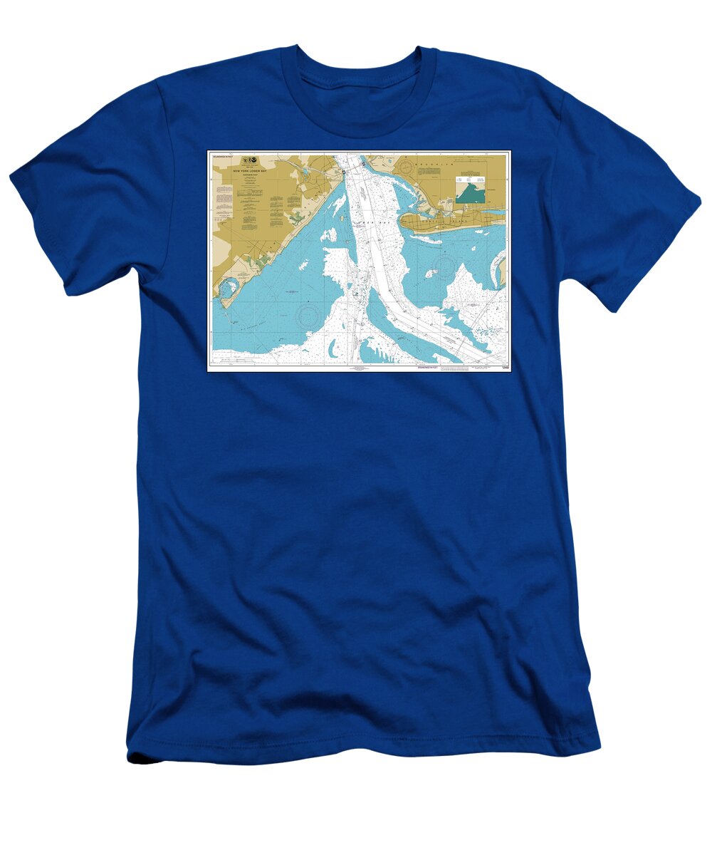 New York Lower Bay Northern Part Nautical Chart Map 2024 Carol Japp T-Shirt