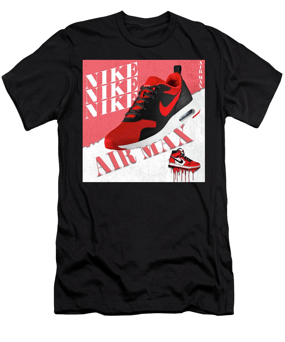 Nike Air Max Red and Black Sneaker Kevin Walker and Pixel Reverie T-Shirt