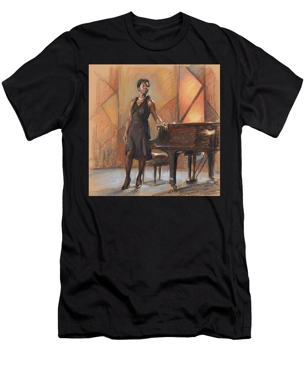 Nina Simone Elegance At the Piano Julia the Pooh T-Shirt