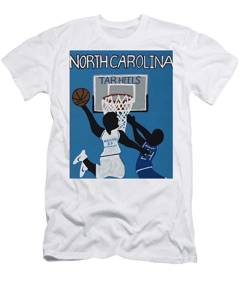 North Carolina Tar Heels Michael Jordan Throwing Down Versus Rivalry Duke Blue Devils Johnny Dawkins Jonathon Hansen T-Shirt