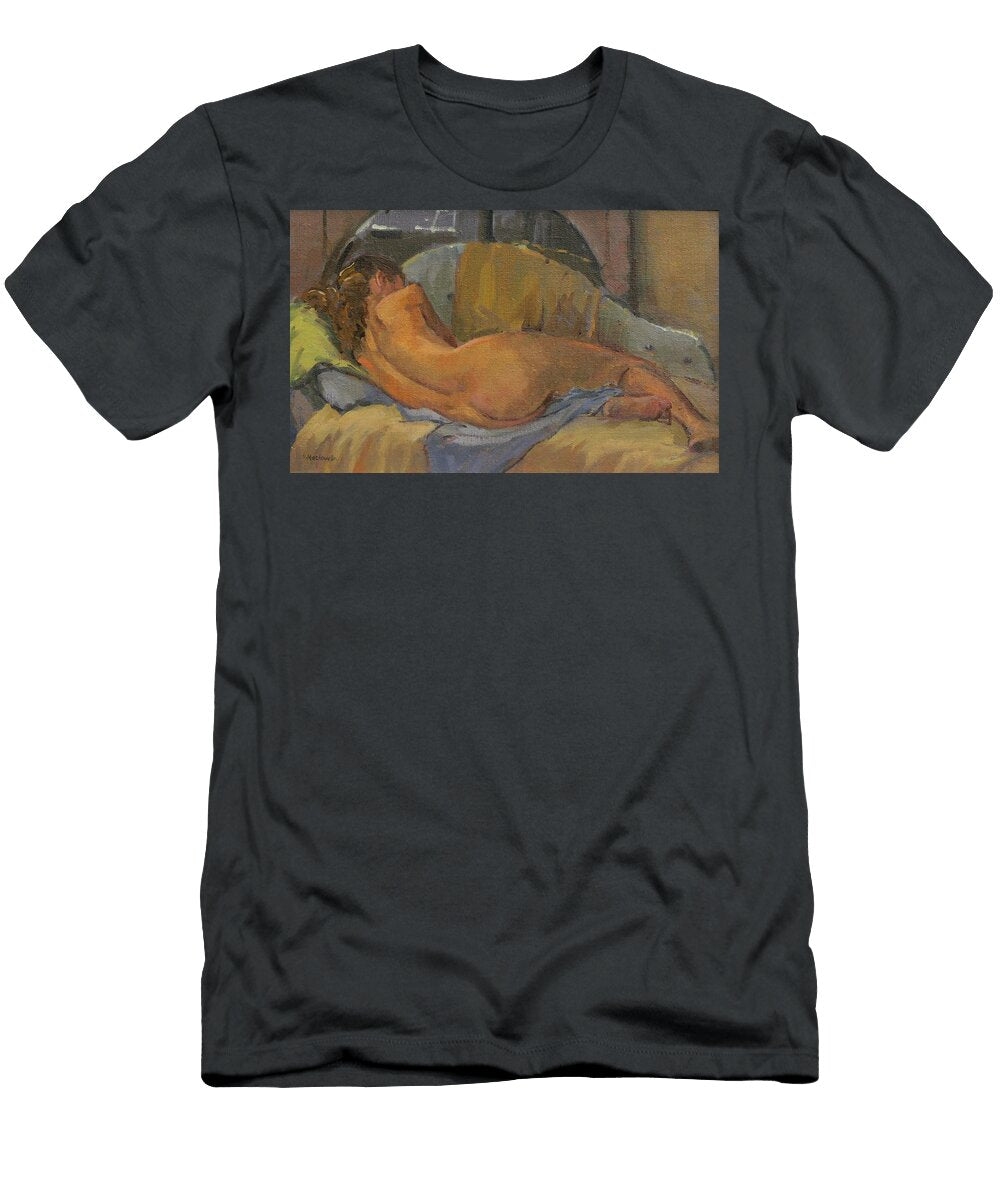Nude on Chaise Longue 2009 Oil on Sofa Pat Maclaurin T-Shirt