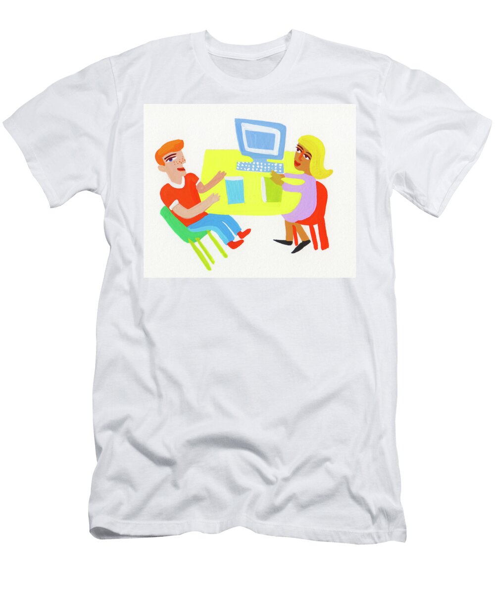 Office Workers Discussing Business Ikon Ikon Images T-Shirt