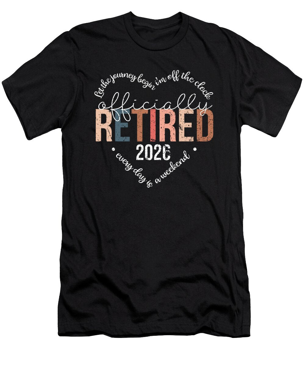 Officially Retired 2026 Heart Retirement Gift Sophie Eleanor T-Shirt