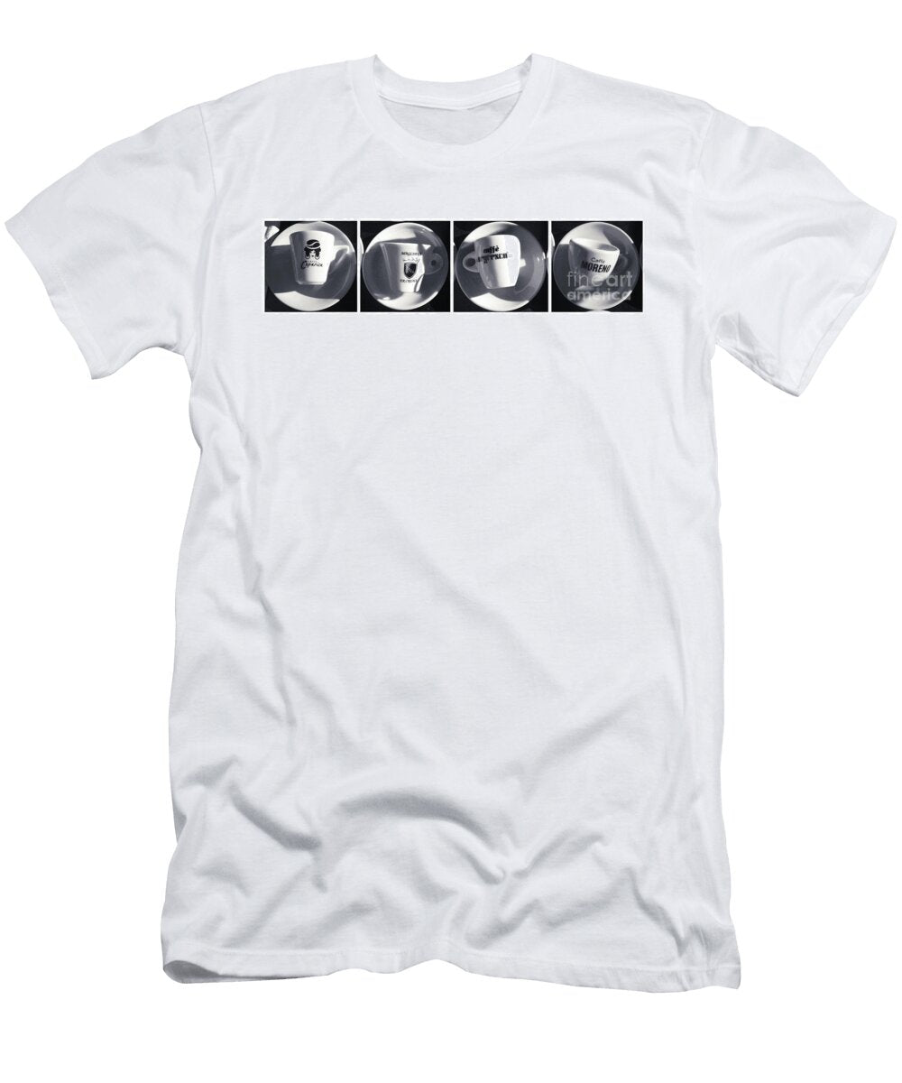 Old Vintage Italian Bar Espresso Coffee Cups Bw Stefano Senise T-Shirt