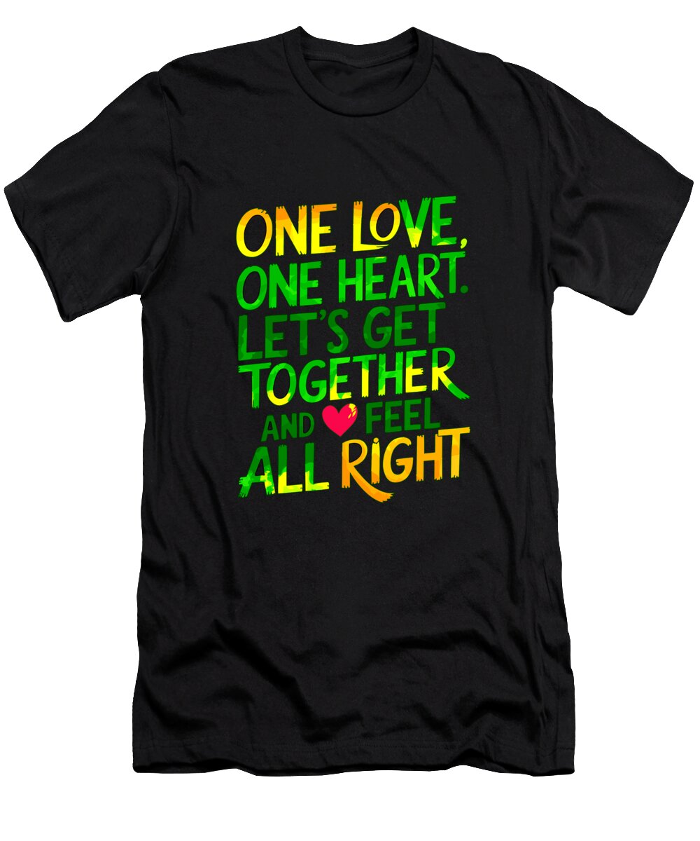 One Love One Heart Jamaican Music Paulo Silveira T-Shirt
