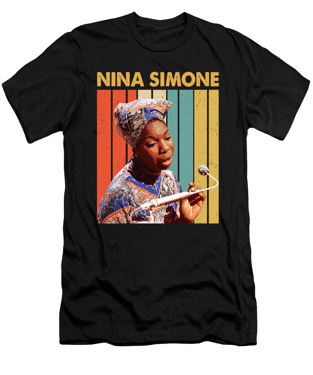 Overcome Hardship Vintage Nina Black Simone Cute Fans Ezone Prints T-Shirt