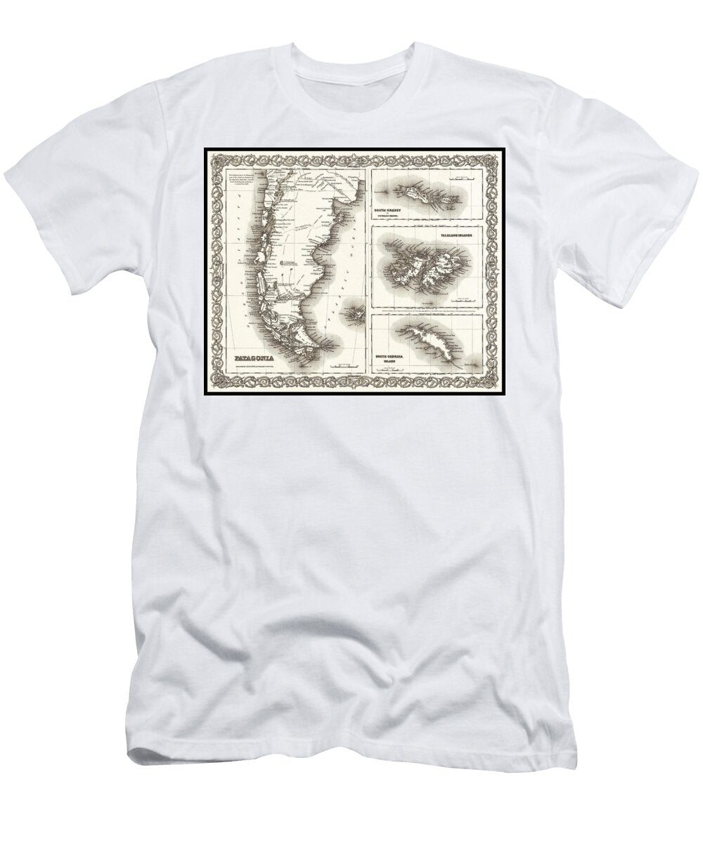 Patagonia and the Falkland Islands Vintage Map 1855 Carol Japp T-Shirt