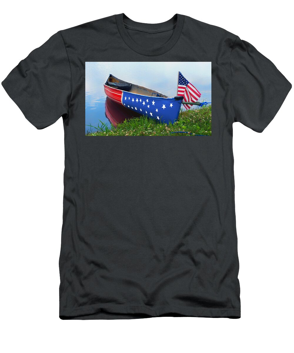 Patriotic Canoe 3 4th of July Nikolyn Mcdonald T-Shirt