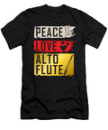 Peace Love Alto Flute Musical Instrument Tenshirt T-Shirt