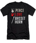 Peace Love Basset Horn Musical Instrument Tenshirt T-Shirt