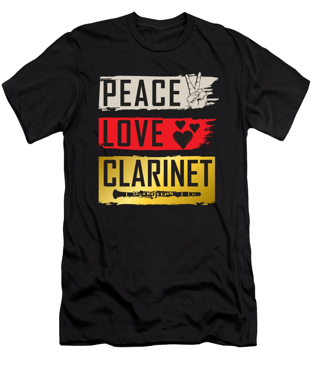 Peace Love Clarinet Music Instrument Tenshirt T-Shirt