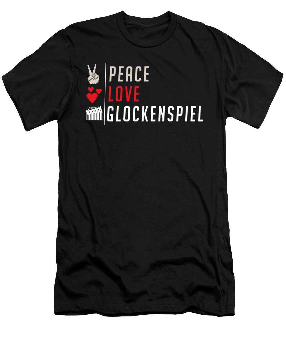 Peace Love Glockenspiel Music Instrument Tenshirt T-Shirt