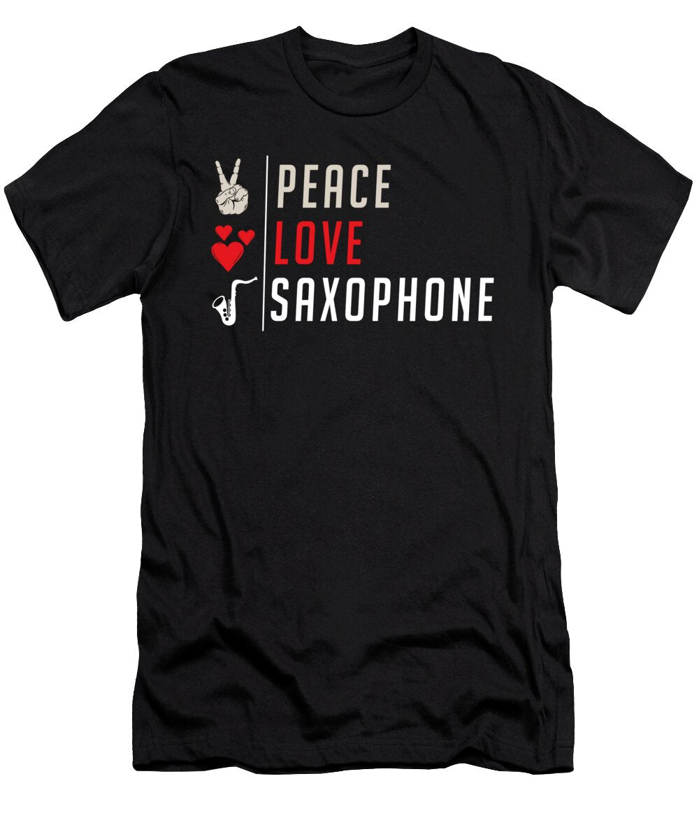 Peace Love Saxophone Marching Band Tenshirt T-Shirt