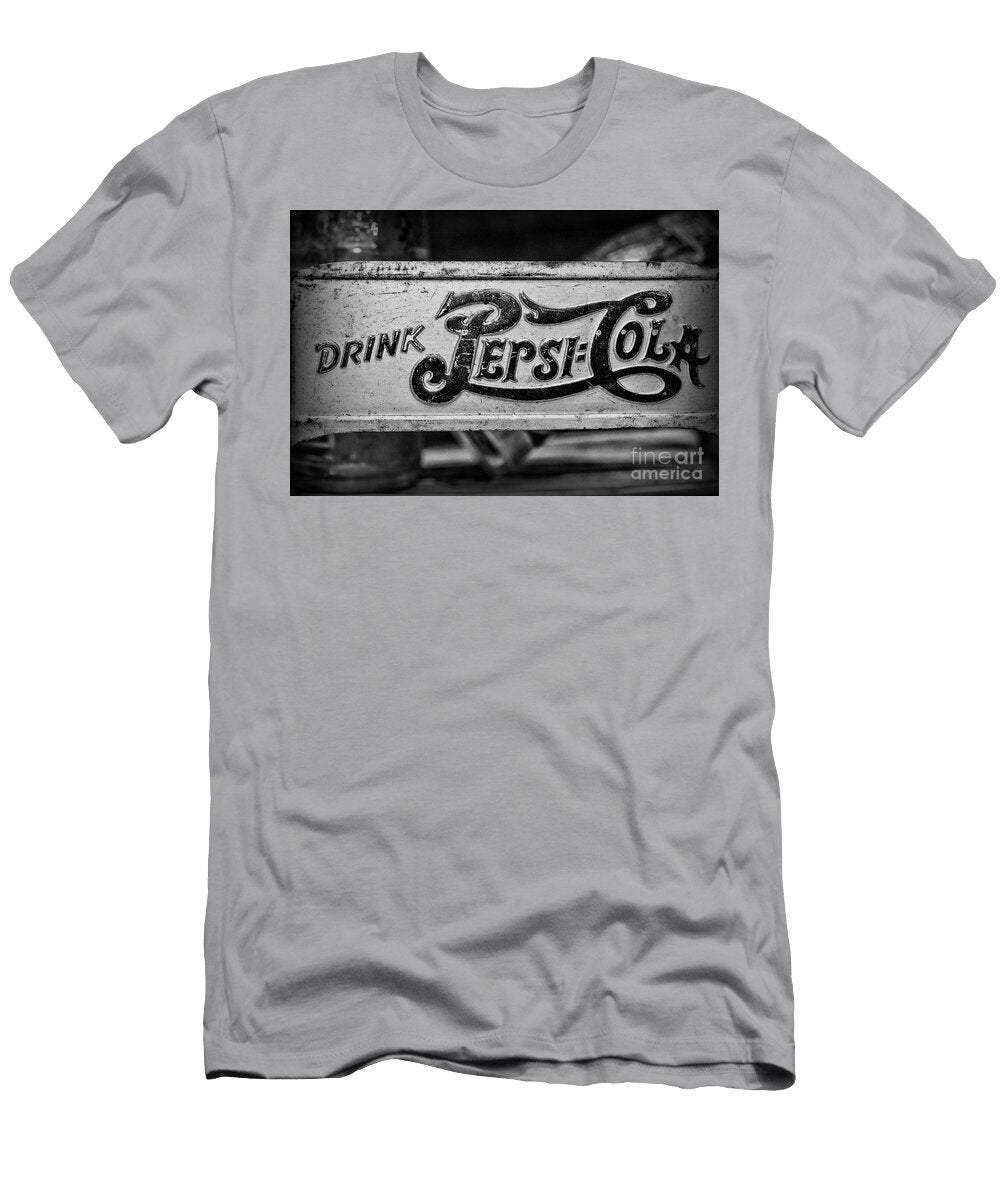 Pepsi Double Dot Metal Carrier Close Up in Black and White Paul Ward T-Shirt