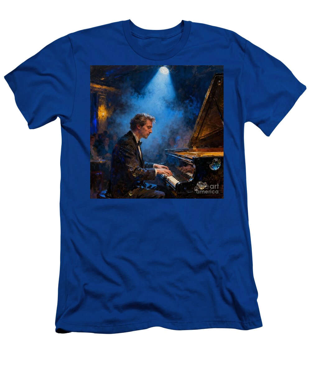 Pianist in a Spotlight Performance Paul Attard T-Shirt