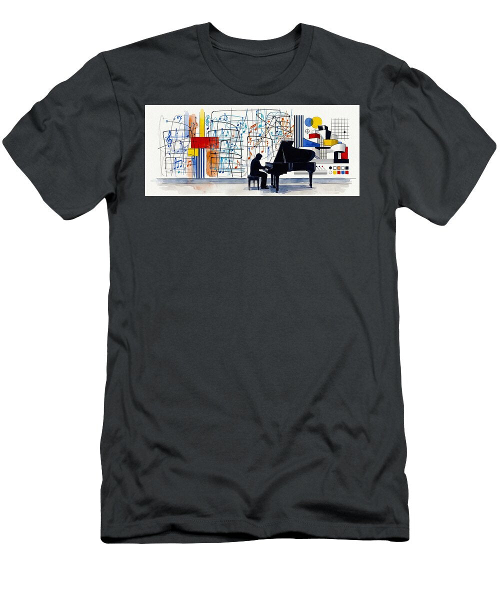 Pianist in a Vibrant Modern Scene Sa Koontz T-Shirt