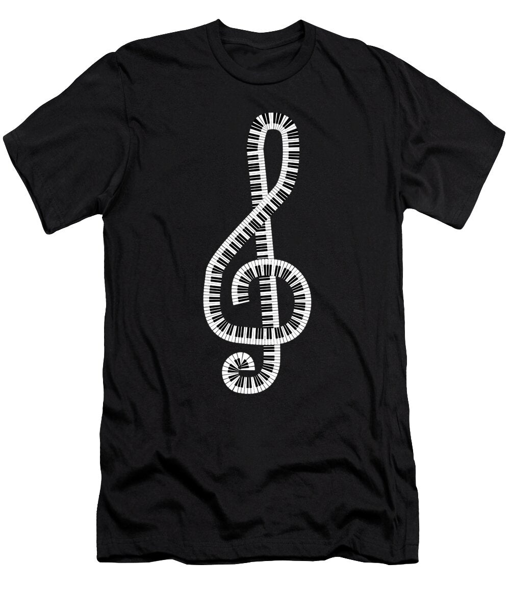 Piano Clef Music Song for Classical Music Piano Player Tom Schiesswald T-Shirt