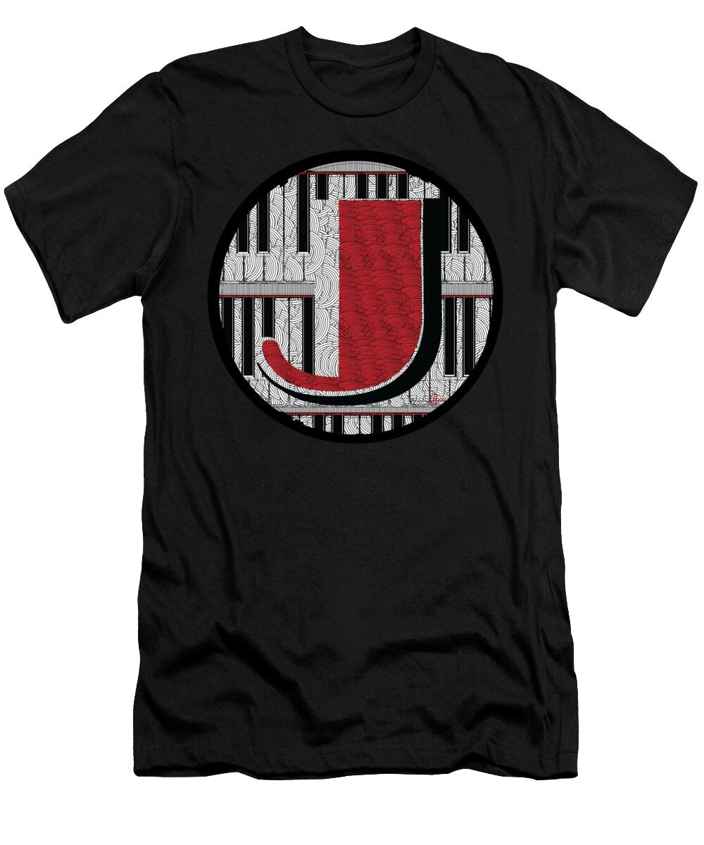Piano Deco Monogram J Cecely Bloom T-Shirt