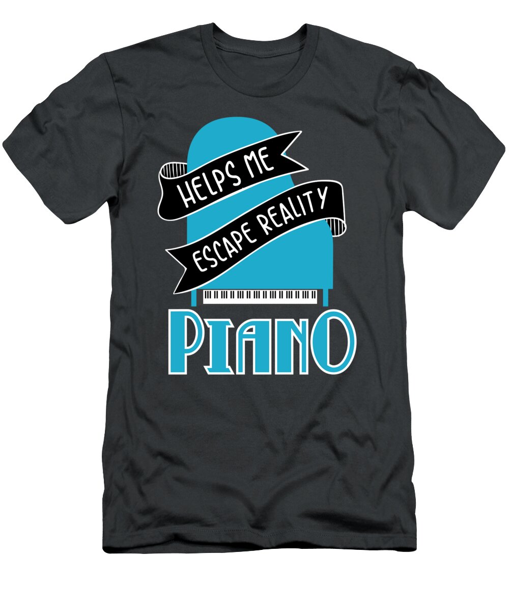 Piano Helps Me Escape Reality Piano for Men Women Kids Music Teacher Music Teacher Jazz Blues Crazy Squirrel T-Shirt