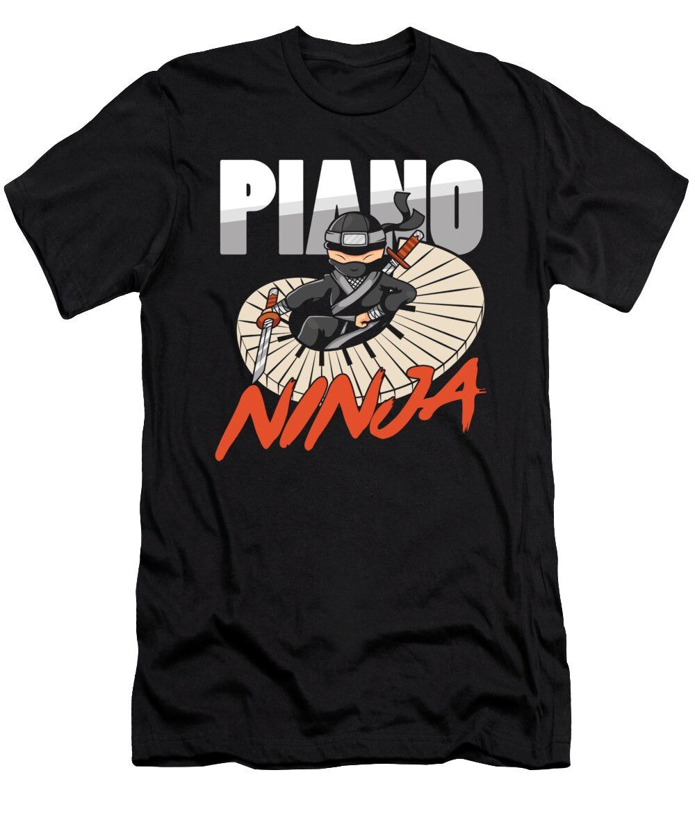 Piano Ninja Pianist Piano Player Musician Music Gift Thomas Larch T-Shirt