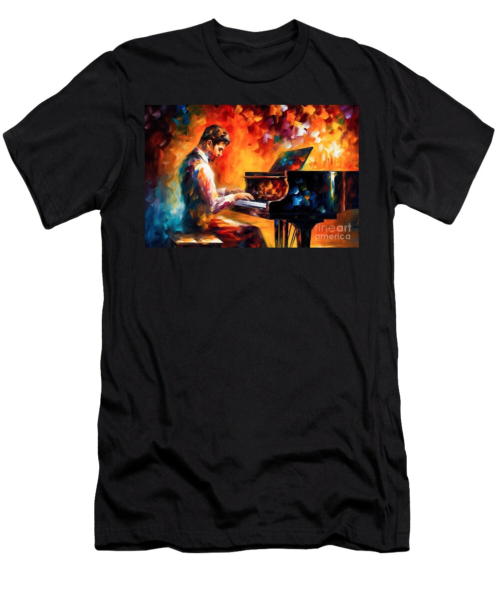 Piano Player Painting Mark Ashkenazi T-Shirt