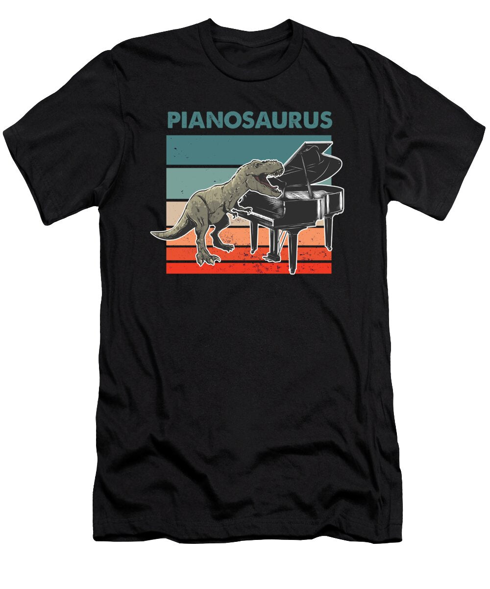 Pianosaurus Dinosaur Retro Grand Piano Player Pianist Gift Thomas Larch T-Shirt
