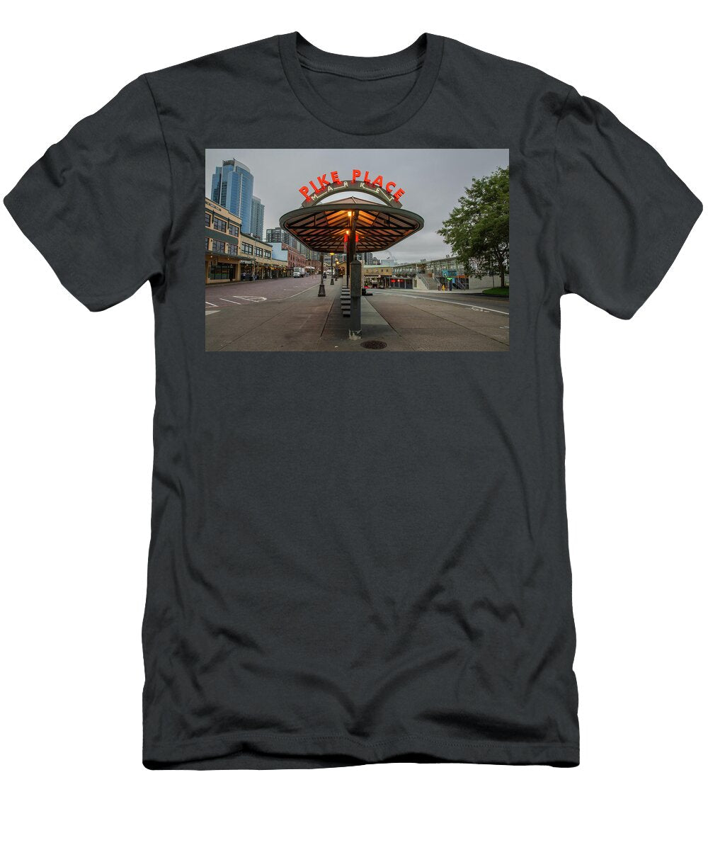 Pike Place Market At Dawn Quiet Overcast Seattle Morning Fine Art Photograph Kyle Lee T-Shirt