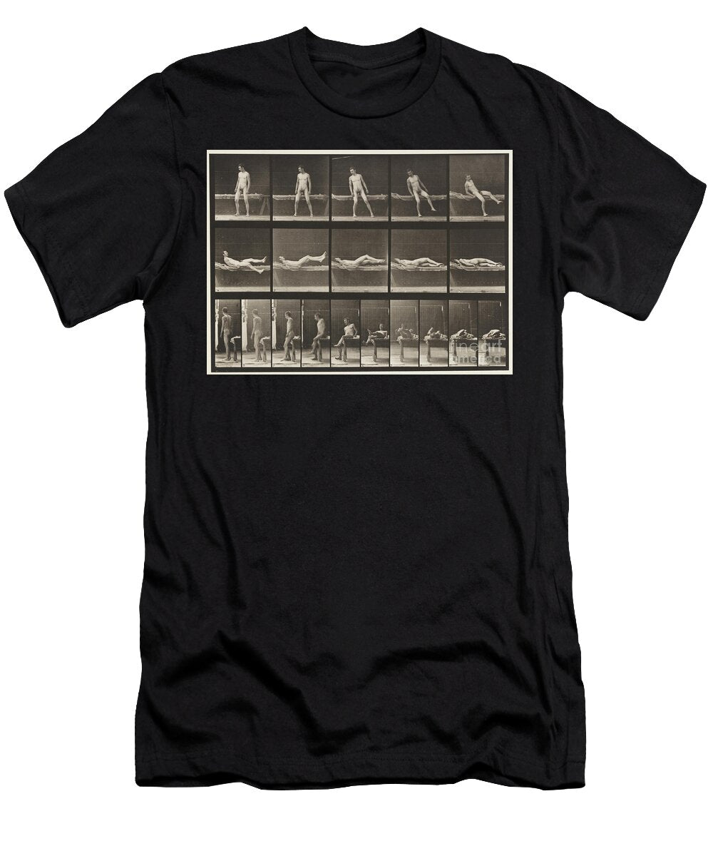 Plate 259 Lying on a Couch and Turning Over on Side 1885 Collotype on Paper Eadweard Muybridge T-Shirt