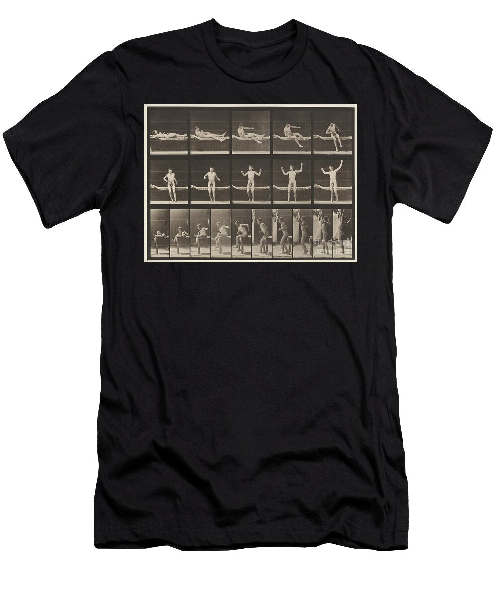 Plate 260 Arising From Couch and Stretching Arms 1885 Collotype on Paper Eadweard Muybridge T-Shirt