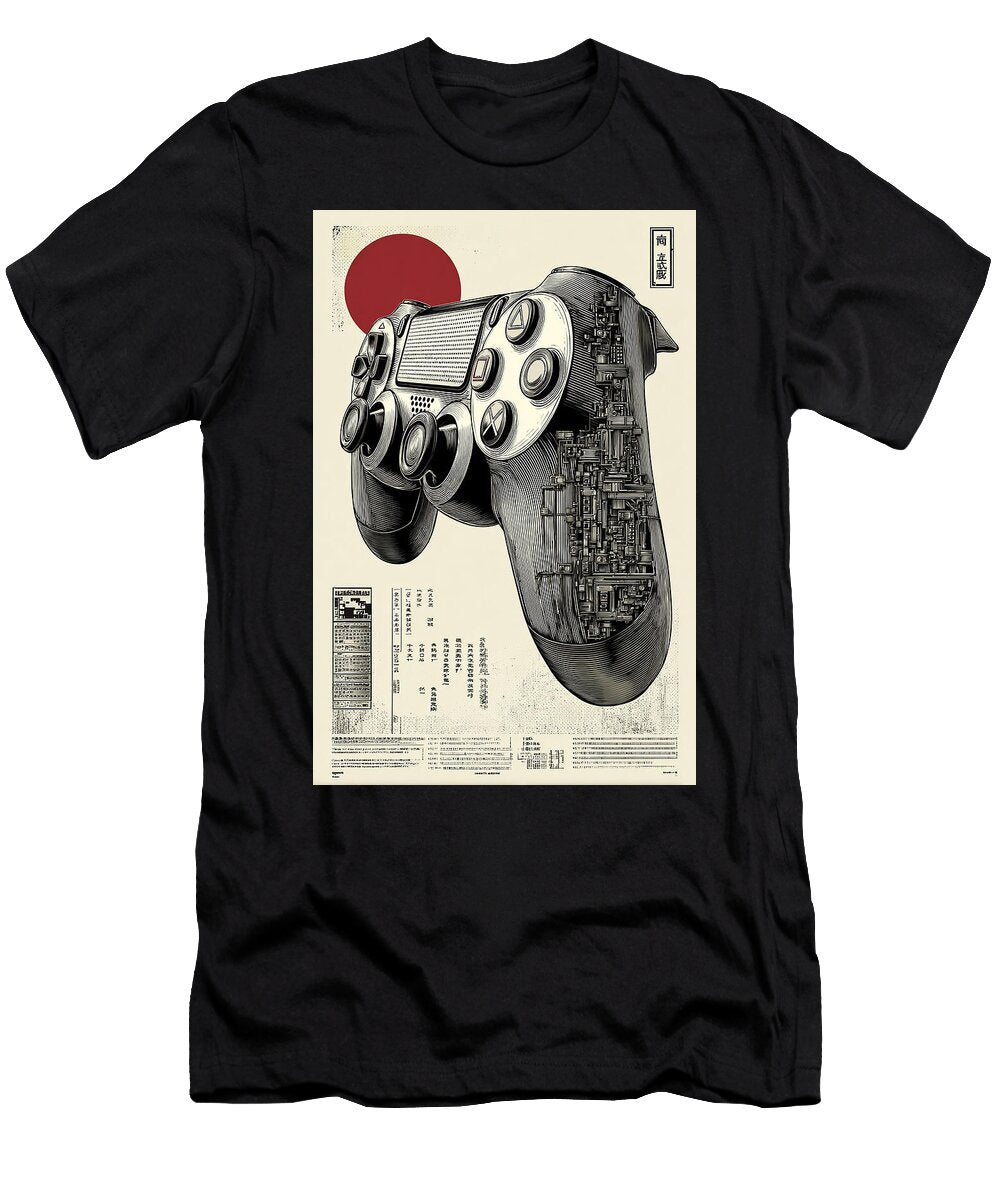 Playstation Gaming Controller Design Kevin Walker and Pixel Reverie T-Shirt