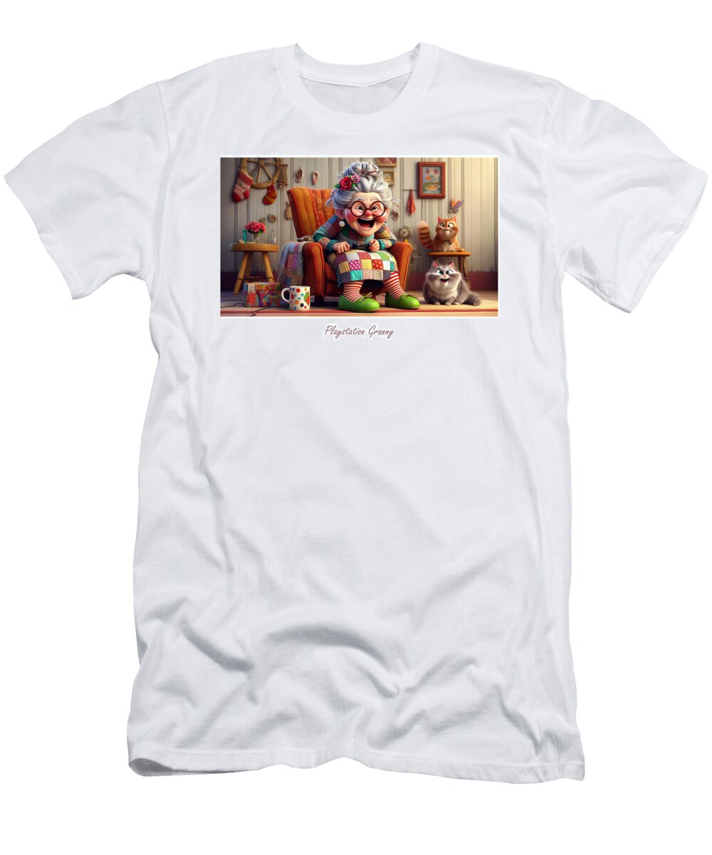 Playstation Granny Stephen Smith Galleries T-Shirt