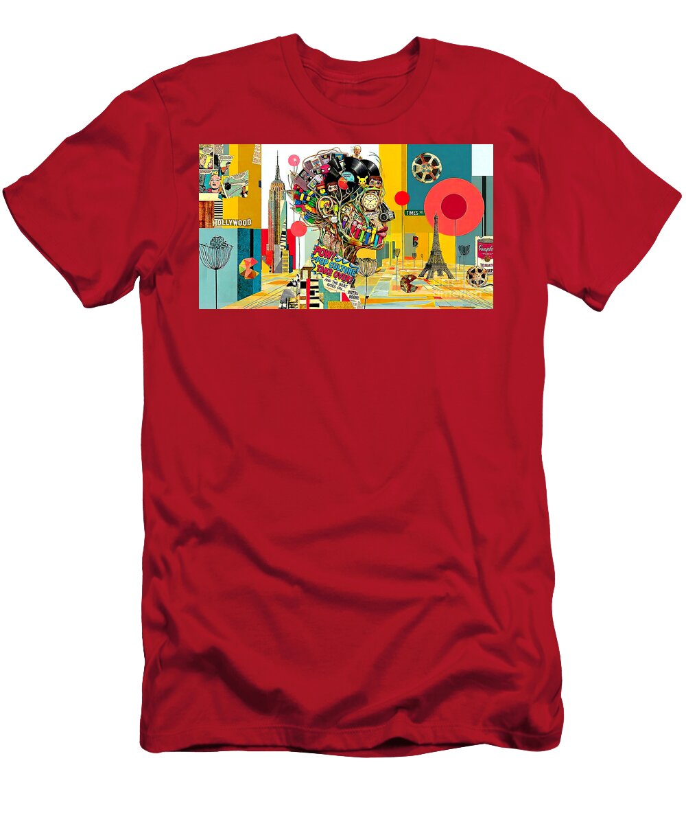 Pop Culture in Surreal Abstract Cubist Collage 20260523g2 Wingsdomain Art and Photography T-Shirt