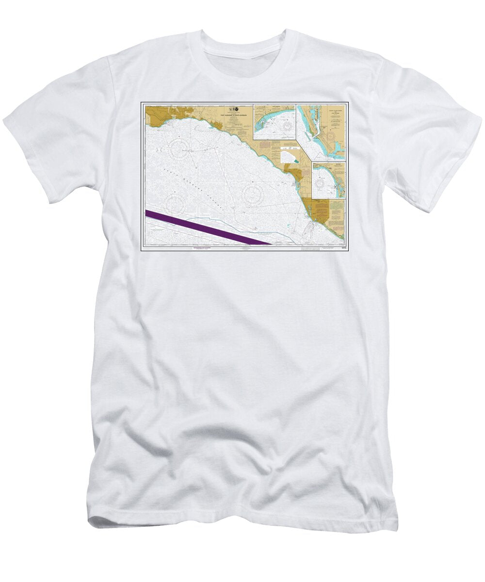 Port Hueneme to Santa Barbara California Nautical Chart Map 2024 Carol Japp T-Shirt
