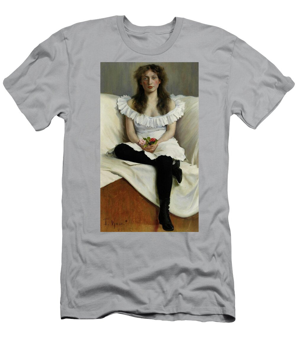 Portrait of a Young Woman in White Torsten Wasatjerna T-Shirt