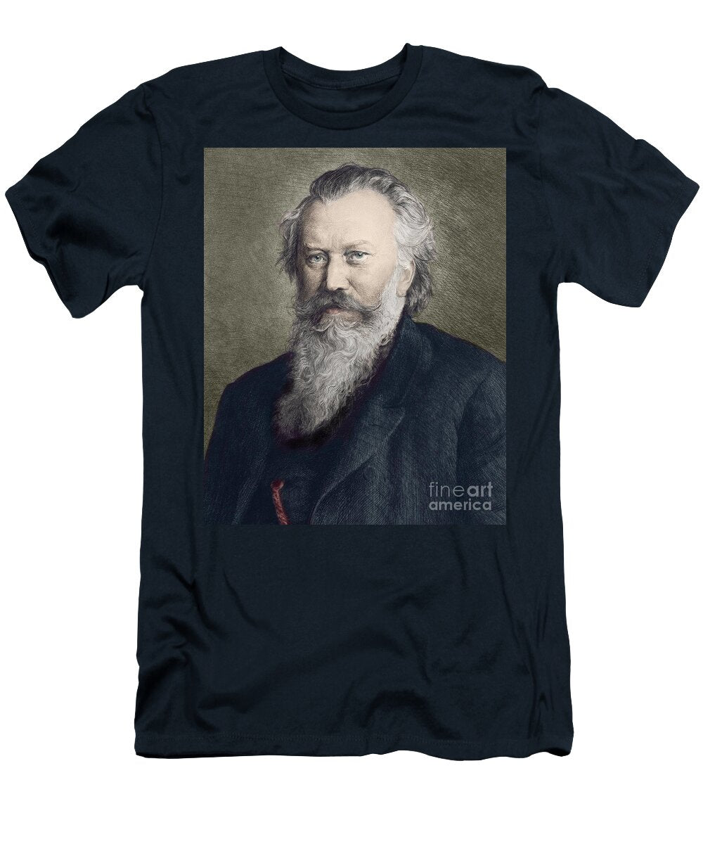 Portrait of Johannes Brahms German Composer Pianist and Conductor European School T-Shirt
