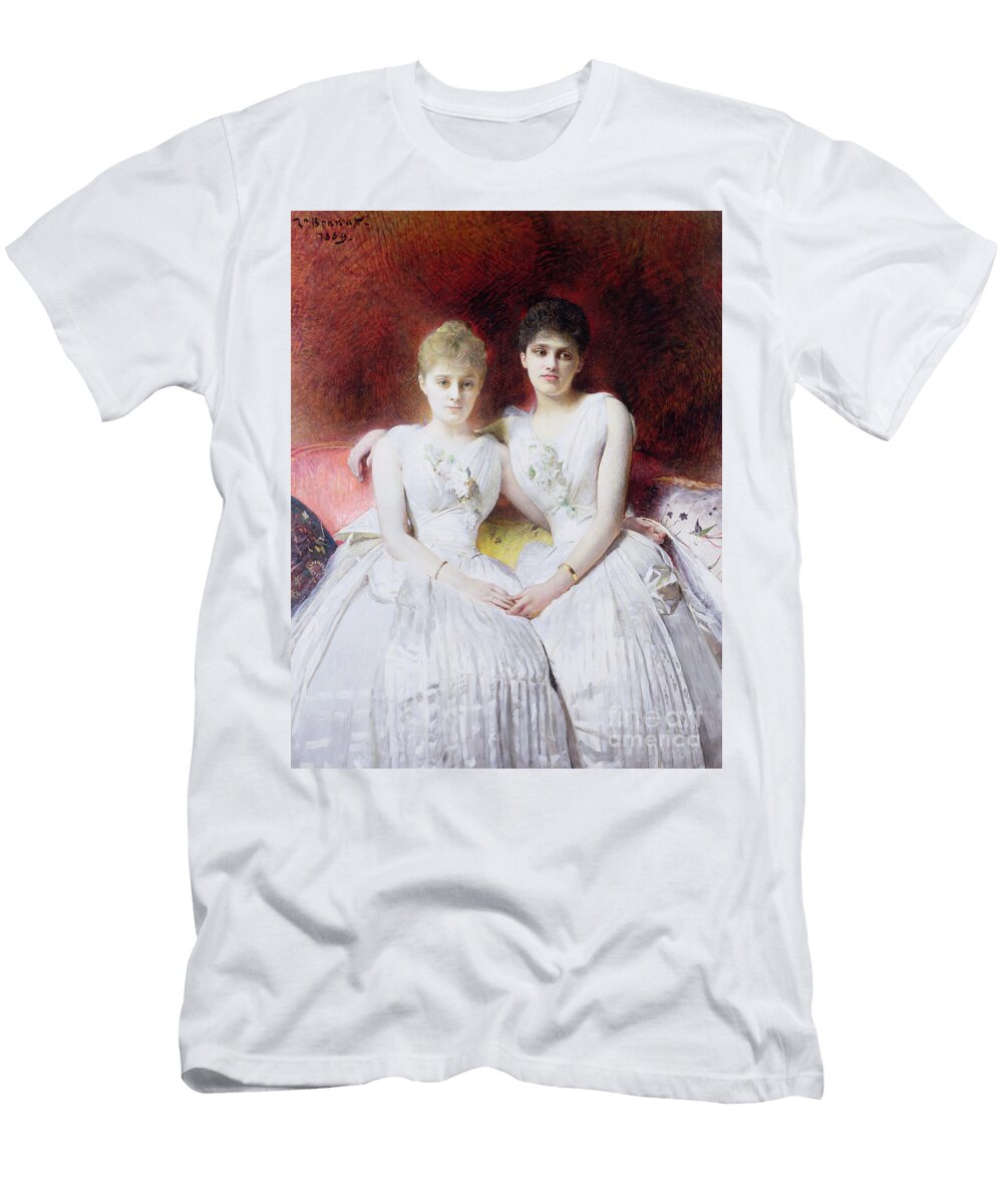 Portrait of Marthe and Terese Galoppe Leon Joseph Bonnat T-Shirt