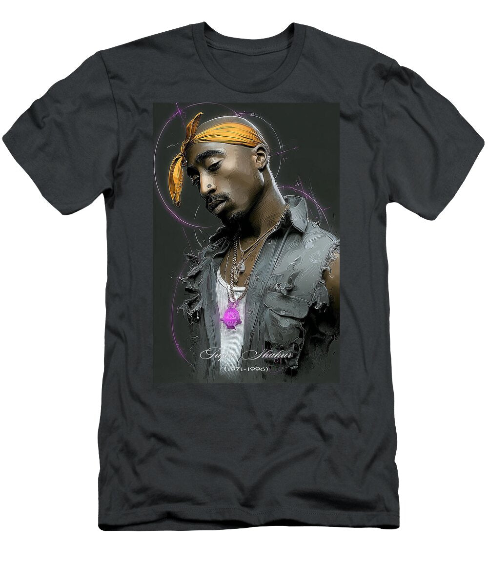 Portrait of Tupac Shakur Kevin Walker and Pixel Reverie T-Shirt